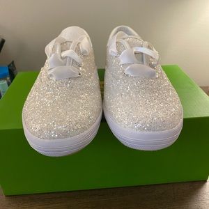 Keds x Kate Spade White Glitter Sneakers